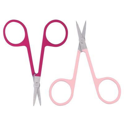 BATHVEVE 2pcs Stainless Steel Eyebrow Scissors Eyebrow Eyelash Tool for Grooming Beauty Precision Makeup Tools