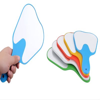 OUBO US Colorful Handheld Mirror Tooth-Shaped Kids Makeup Mirror Cute for Salon|Barber|Hairdressing Mirror Plastic Dental Mirrors with Handle (5 Pcs)