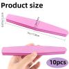 10 Pack 100/180 Grit Nail Files and buffers,Double Sided Nail Files,Nail Buffer Block,Fingernail File,Sponge Buffing Nail File,for Acrylic/Natural Nails(Pink) view 2