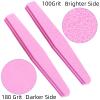 10 Pack 100/180 Grit Nail Files and buffers,Double Sided Nail Files,Nail Buffer Block,Fingernail File,Sponge Buffing Nail File,for Acrylic/Natural Nails(Pink) view 3