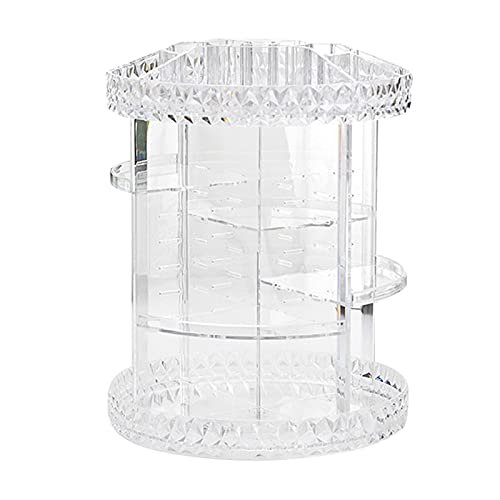 360 Rotating Crystal Cosmetic Storage Box Multifunction Detachable Makeup Organizer Travel Jewelry Box (Color : 27cmx34.5cm) vision
