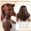 100% Mulberry Silk Bonnet for Sleeping Women Braid Bonnet for Long Hair with Elastic Tie Band Hair Wrap for Braids Curly Hair view 3