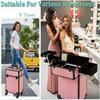 AROUS Rolling Makeup Train Case Cosmetic Travel Trolley 4 Tray with Sliding Rail Removable Middle Layer with Key Swivel Wheels Salon Barber Case Traveling Cart Trunk,Colorful view 4
