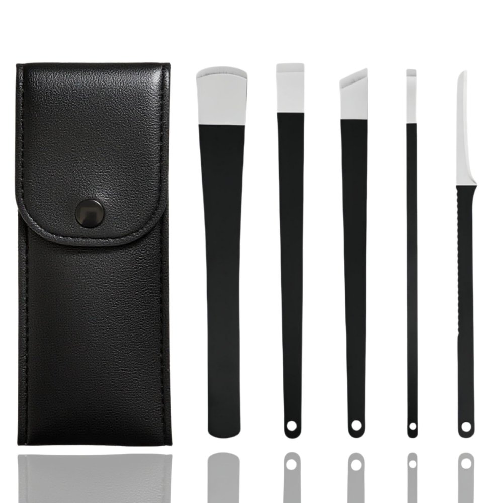 5 Pcs Pedicure Knife Set with Storage Bag Professional Ingrown Toenail Removal Kit, Foot Scraper & Callus Remover Tools, Foot Razor for Callus Removal, Nail Scraper & Ingrown Toenail Tool for Feet