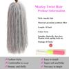 Marley Twist Braiding Hair 18 Inch 8 Packs  Long-Lasting Marley Hair, Fluffy&Tangle-Free Cuban Twist Hair for Braiding, Natural Look Synthetic Spring Afro Kinky Twist Hair Extensions (Grey) view 3