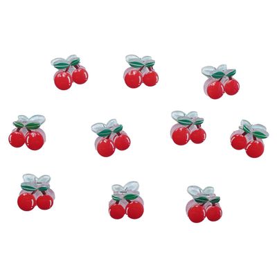 10pcs Cherry Claw Clips Cotton Doll Mini Clip Cute Kids Clips
