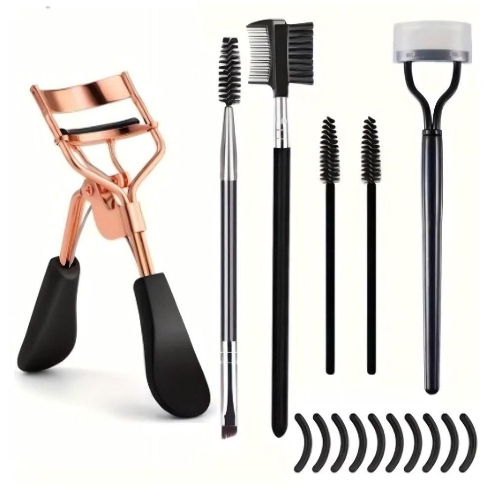 16PCS Eyelash Curler with 10pcs Replacement Pads  Professional Curling Tweezers & Eye Makeup Tools