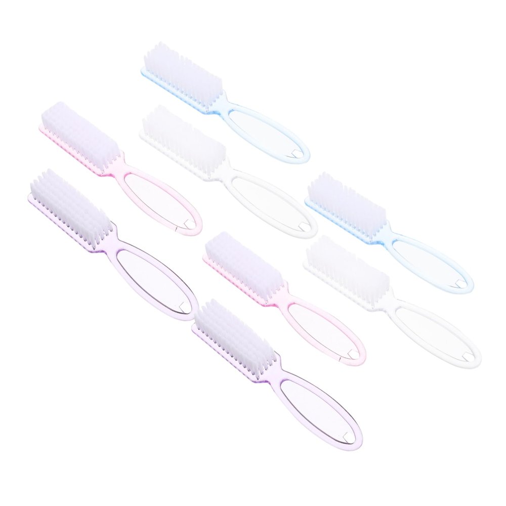 BATHVEVE 8pcs Nail Brush Kuku Nail Cleaner Brush for Dust Removal Home Art Cleaning Tool