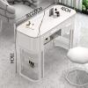 DESALAI Manicure Nail Table Station,Modern Professional Salon Spa Nail Art Desk with Drawers Makeup Station Beauty Workstation with Metal Frame, Makeup Dressing Station,for Home/Nail Salon view 3