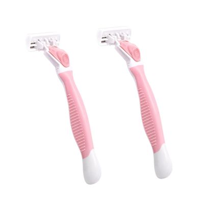 DECORNIJIA 2PCS Manual Armpit Hair Removal Razor Kit 6-Blade Safety Shaver for Men and Women Portable and Easy to Use for Smooth Skin