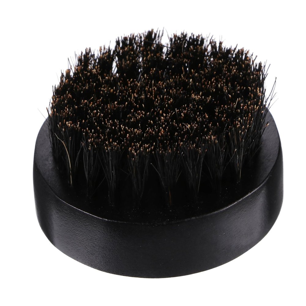 BATHVEVE 1pc Wooden Handle Bristle Beard Brush for Men Premium Hair Styling Grooming Tool Soft Brush for Beard Cleaning Skin Moisturizing Bearded Men Black