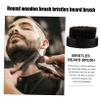 BATHVEVE 1pc Wooden Handle Bristle Beard Brush for Men Premium Hair Styling Grooming Tool Soft Brush for Beard Cleaning Skin Moisturizing Bearded Men Black view 3