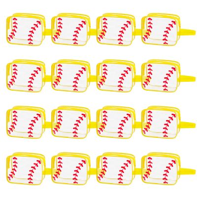 16PCS Softball Cosmetic Bag - Softball Gift Accessories Bags Goodie Snack Makeup BagWaterproof Softball Clear PVC Travel Bag,Toiletry Zipper Pouch Organizer,Softball Team Gifts for Girls Team Player