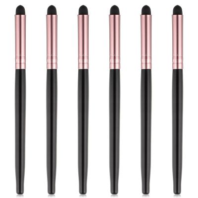6 Pcs Eyeliner Smudge Brush, Sponge Eyeshadow Brush Pointed Pencil Stick Set Applicator Reusable Tip Applicator professional Sponge Blending Makeup Tool for Eyeshadow Eyebrow Cream Liquid Concealer