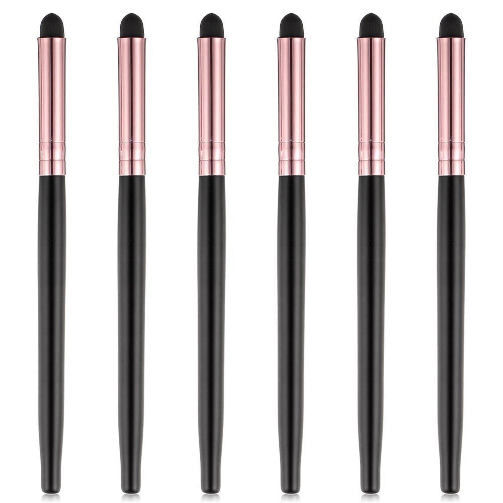 6 Pcs Eyeliner Smudge Brush, Sponge Eyeshadow Brush Pointed Pencil Stick Set Applicator Reusable Tip Applicator professional Sponge Blending Makeup Tool for Eyeshadow Eyebrow Cream Liquid Concealer