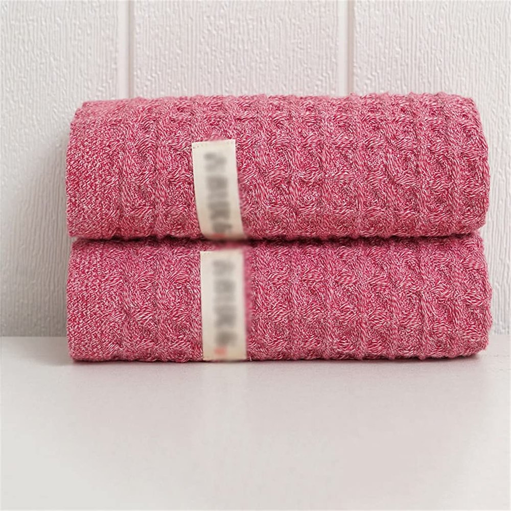 BNJWJZS Thin Cotton Face Wash Bath Household Cotton Gauze Cotton Linen Adult Couple Towels 2 Packs(E)