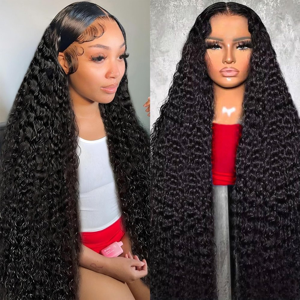 13x4 Deep Wave Lace Front Wigs Human Hair Wig for Women 200 Density HD Transparent Lace Frontal Wigs Human Hair 26 Inch Deep Wave Frontal Wig Glueless Deep Wave Wig Pre Plucked Curly Wigs for Women