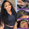 13x4 Deep Wave Lace Front Wigs Human Hair Wig for Women 200 Density HD Transparent Lace Frontal Wigs Human Hair 26 Inch Deep Wave Frontal Wig Glueless Deep Wave Wig Pre Plucked Curly Wigs for Women view 2