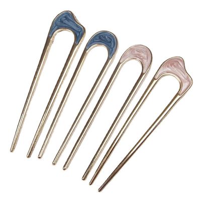 TOGEVAL 4pcs u Shape Hair Forks Stylish Hair Sticks for Buns Hairpins for Women for Daily Wear Weddings and Events Colors Included