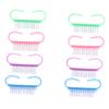 HONITANO Cleat Shape Nail Dust Brush Set of 8 Small Plastic Manicure Tools for Women and Girls for Nail Art and Cleaning view 1