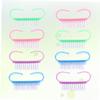 HONITANO Cleat Shape Nail Dust Brush Set of 8 Small Plastic Manicure Tools for Women and Girls for Nail Art and Cleaning view 2