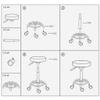 SDdPulse Salon Rolling Stool Swivel Chair with 13" Round Cushion, Adjustable Height 48-60cm, Chrome Steel Frame with 5 Wheels Comfortable Swivel Stool for Salon,Blue-One Size view 2