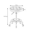 SDdPulse Salon Rolling Stool Swivel Chair with 13" Round Cushion, Adjustable Height 48-60cm, Chrome Steel Frame with 5 Wheels Comfortable Swivel Stool for Salon,Blue-One Size view 3