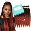 Roeula T1B/350 Kids Short Pre Stretched Braiding Hair 12 Inch 8 Packs Omber Black to Dark Ginger 350 Braiding Hair Pre Stretched Professional Prestretched Braiding Hair Synthetic Braids view 1