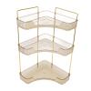 3 Tier Makeup Shelf Organizer, Lightweight Makeup Storage Rack for Cosmetics, Bathroom Countertop Organizer with Aesthetic Design, Easy Access and Versatile Use in Kitchen (Amber) view 3