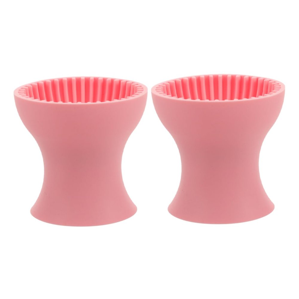 Beaupretty 2pcs Makeup Brush Cleaner Bowl Pan Silicone Cosmetic Brush Cleaner Pad for Home Travel Professional Use