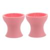 Beaupretty 2pcs Makeup Brush Cleaner Bowl Pan Silicone Cosmetic Brush Cleaner Pad for Home Travel Professional Use view 1