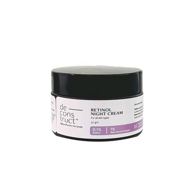 Decon'struct 0.1% Retinol Night Cream with 1% Beta-Glucan Complex | Beginner Friendly | Anti-Aging Night Cream for Fine Lines and Wrinkles | For Women & Men | 50 gm