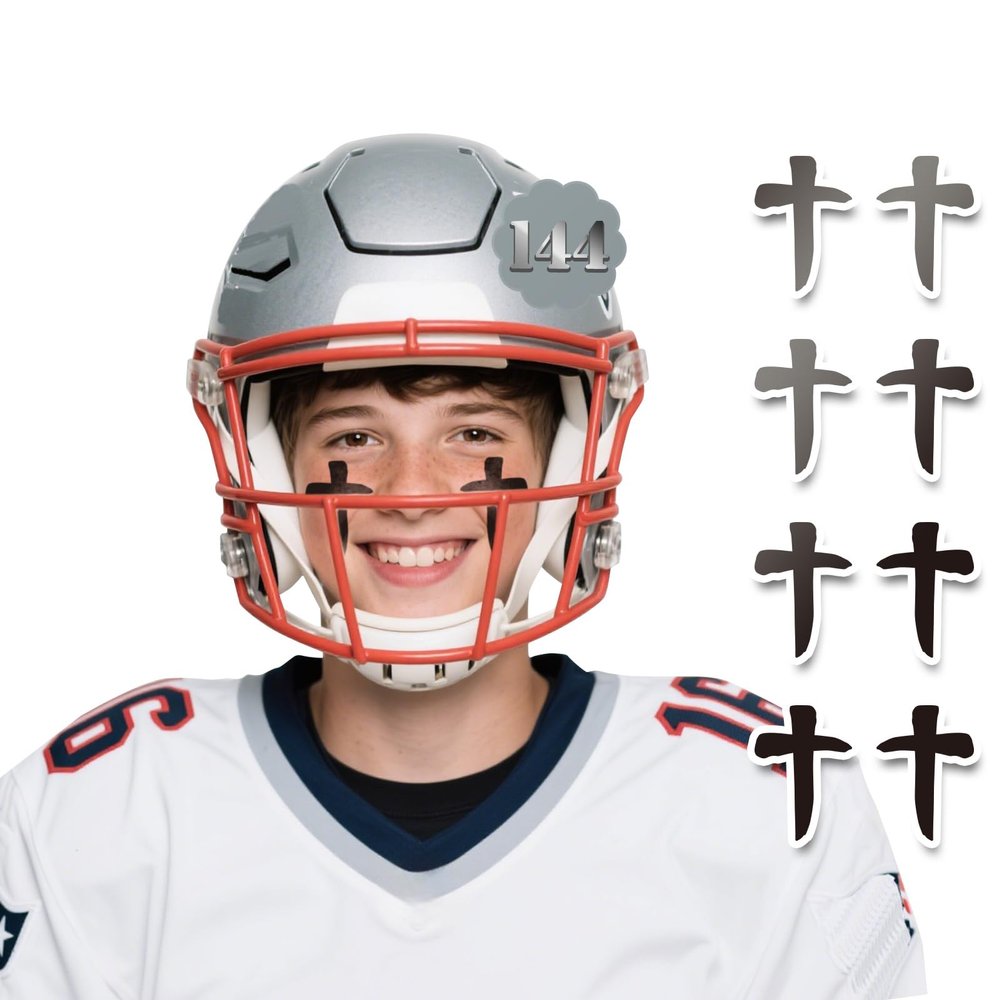 144Pairs Eye Black Stickers, Sports Face Eyeblack Sticker for Baseball Football Softball Themed Party Birthday Party Supplies