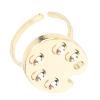 3pcs Aluminum Mini Nail Art Palette Finger Rings Set, Metal Manicure Palette Tools Makeup Palettes Manicure Mixing Plate for Nail Art Display view 3