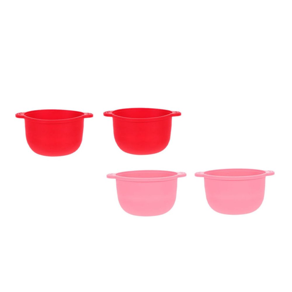 CALLARON 4pcs Microwavable Mixing Bowls Silicone Bowl Waxing Warmer Non-stick for Face Body Waxing Random Color