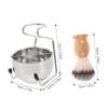 ELAYARD Stainless Steel Shaving Brush and Bowl Kit for Men Complete Wet Shaving Set Soft Bristles and Stand Elegant Grooming Accessories for Smooth Shave view 2
