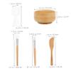 ELAYARD 4-Piece Bamboo Facial Mask Mixing Bowl Set with Spatula and Brush Tools for Clay and Peel-Off Masks view 2