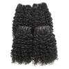 Bundles Short Kinky Curly Bundles Natural Color 8 8 8 Inches 3 PCS Afro Curly Brazilian Virgin Human Hair Weave Extensions for Black Women Hair Weft view 4