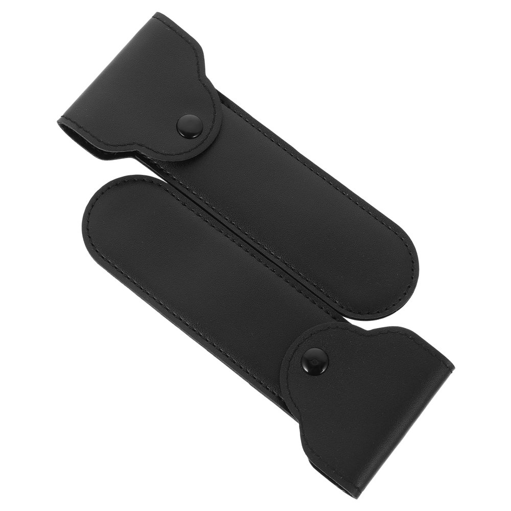 DEARMAMY 2pcs Portable Holders Pu Leather Cases for Travel Compact Shaver Storage Lightweight Protective Cover for Men for Outdoor Use