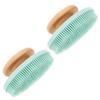 BATHVEVE 2pcs Ergonomic Design Body Exfoliating Brush Silicone Shower Massager Bathing Scrubber view 1
