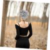 CTIRCHIU Curly Bun Hairpiece Comb Clip Lightweight Synthetic Hair Extension for Effortless Styling Unique Retro Chignon for Women Messy Bun Accessory -grey view 3