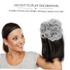 CTIRCHIU Curly Bun Hairpiece Comb Clip Lightweight Synthetic Hair Extension for Effortless Styling Unique Retro Chignon for Women Messy Bun Accessory -grey view 4