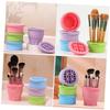 BATHVEVE Folding Silicone Makeup Brush Cleaner Bowl Compact Design for Cleaning of Brushes and Sponges Reusable and Space-saving Tool for view 4