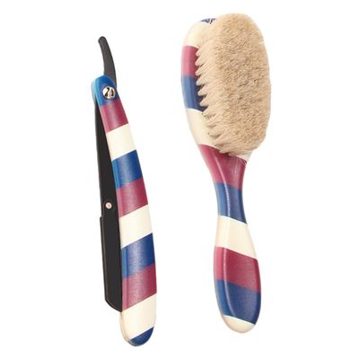 Baluue 1set Men Grooming Kit Manual Beard Brush Comb Complete Shaving Tools for Gentle Care and Styling