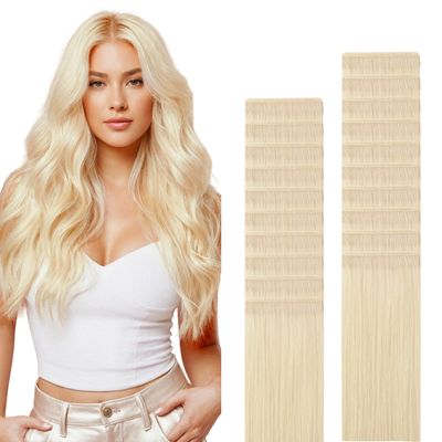 GOO GOO Tape in Hair Extensions Human Hair, Genius Tape, 18inch 50g 20pcs