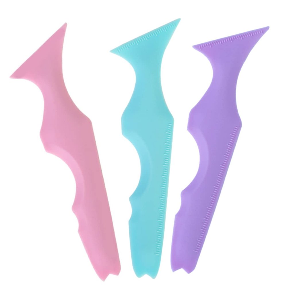 PartyKindom 3pcs Silicone Makeup Tool for Eyeliner Mascara Lipstick Application Easy Use Stencils for Precise Eye Lip Makeup Scale Assistance for Beginners