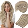 100 Gram 20inch Golden Blonde Micro Hair Extenisons Bundle Micro Bead Hair Extensions and Beaded Weft Hair Extensions 2 Pakcs view 1