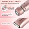2 in 1 Women Electric Shaver Dual Head Bikini Trimmer for Women IPX7 Waterproof Wet & Dry Use Body Hair Trimmer and Facial Hair Remover for Bikini Underarm Leg Arm Body Face view 3