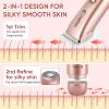 2 in 1 Women Electric Shaver Dual Head Bikini Trimmer for Women IPX7 Waterproof Wet & Dry Use Body Hair Trimmer and Facial Hair Remover for Bikini Underarm Leg Arm Body Face view 4