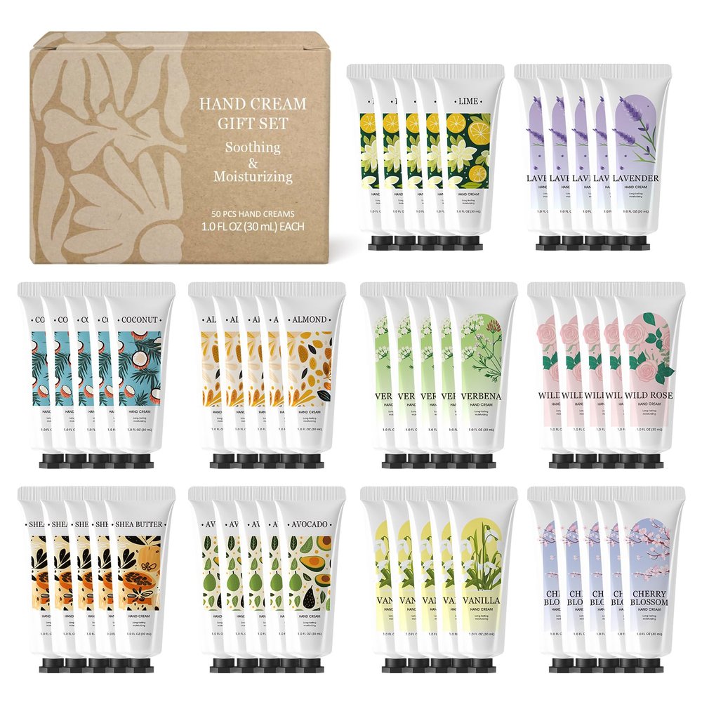 Green Canyon Spa Hand Cream 50 Pack Mini Hand Lotion Bulk Travel Hand Lotion Hand Creams & Lotions Set Christmas gifts Stocking Stuffers and Bridesmaid Gifts